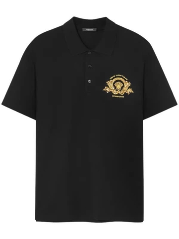 Versace Coupe Blason embroidered polo shirt