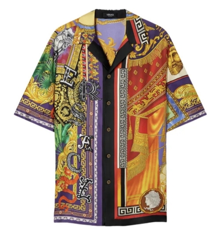 Versace buttoned graphic-print shirt