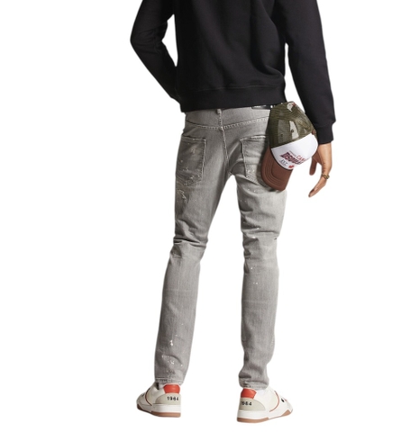 Dsquared2 Grey Spotted Wash Skater Jeans