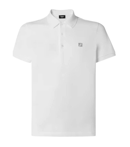 Fendi White piqué polo shirt
