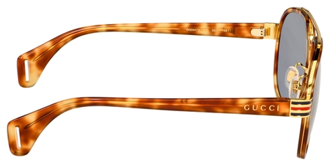 Gucci Sunglasses GG0447S 005 Havana Frame | Grey Lens