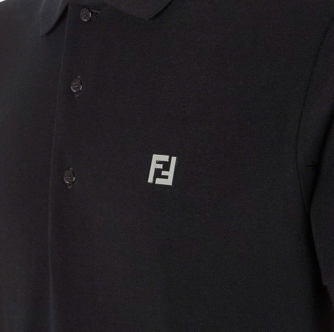 Fendi Black piqué polo shirt