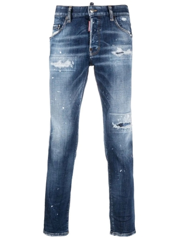 DSQUARED2 blue distressed skinny jeans