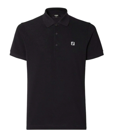 Fendi Black piqué polo shirt