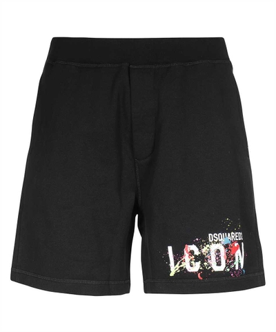 SHORT DSQUARED ICONS LOGO - BLACK