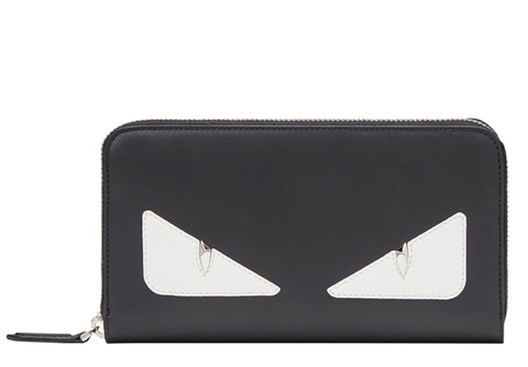 Fendi Black Leather Bag Bugs Eyes Zip
