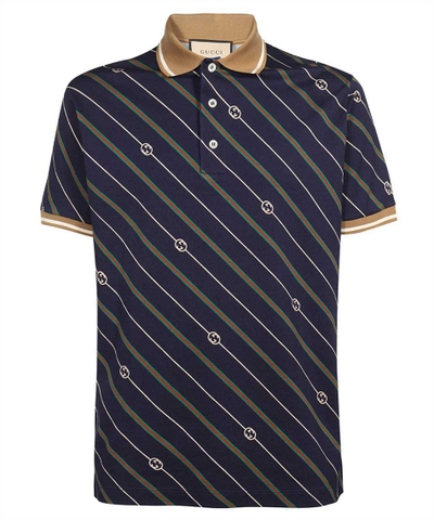 Gucci PRINTEDT PIQUET Polo - Blue
