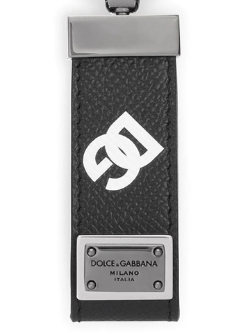 Dolce & Gabbana logo-print leather keychain