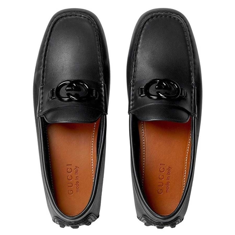 Gucci Driver With Interlocking G Black Leather