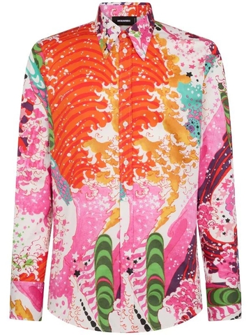 Dsquared2 pointed-collar printed shirt
