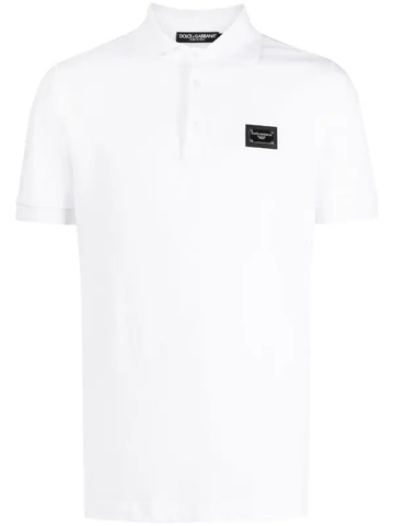 Dolce & Gabbana logo-plaque cotton polo shirt