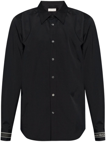 Alexander McQueen  logo-strap poplin shirt