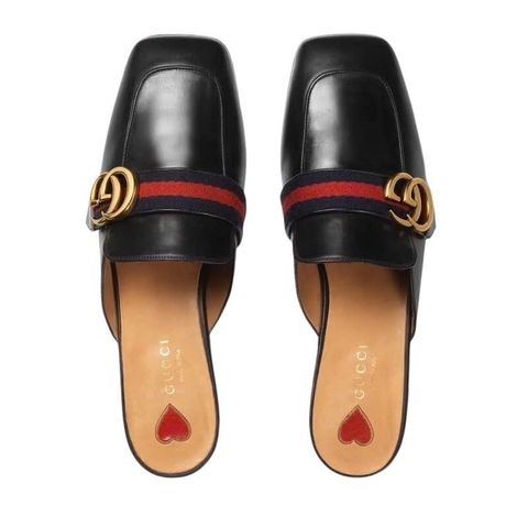 Gucci Leather Slipper Double Women Slipper
