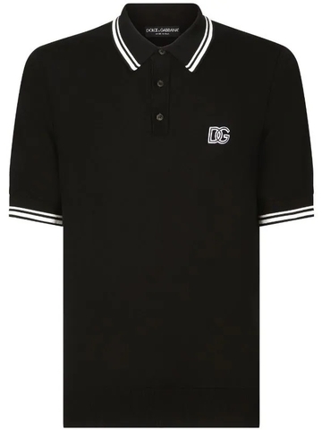 Dolce & Gabbana logo-embroidered stripe-detail polo shirt