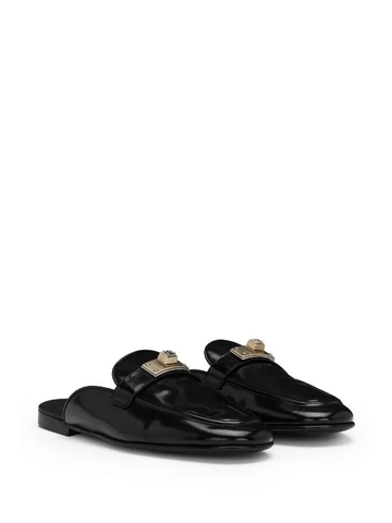 Dolce & Gabbana logo-plaque leather slippers
