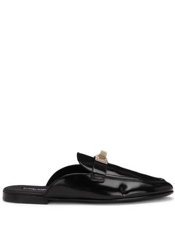 Dolce & Gabbana logo-plaque leather slippers