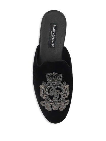 Dolce & Gabbana embroidered velvet slippers