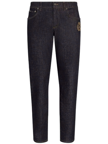Dolce & Gabbana logo-appliqué tapered jeans