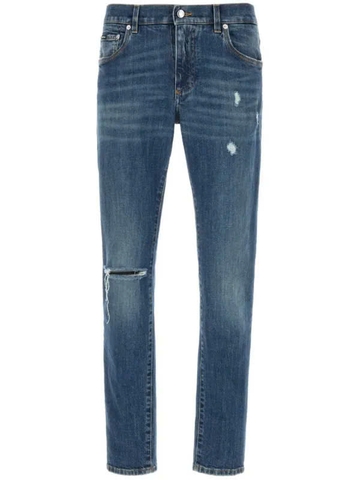 Dolce & Gabbana logo-embroidered jeans