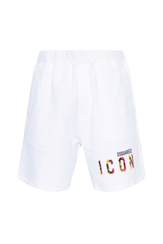 Dsquared2 cotton logo-print shorts - white