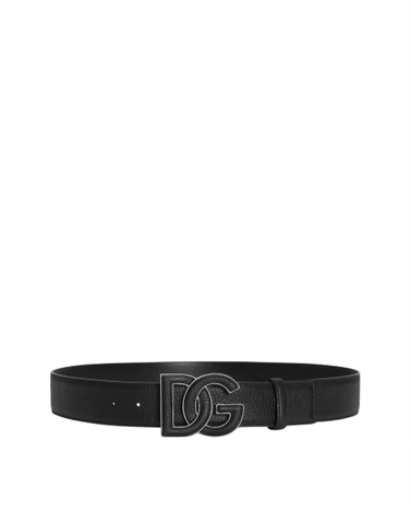 Dolce & Gabbana Deerskin-print calfskin belt with logo print