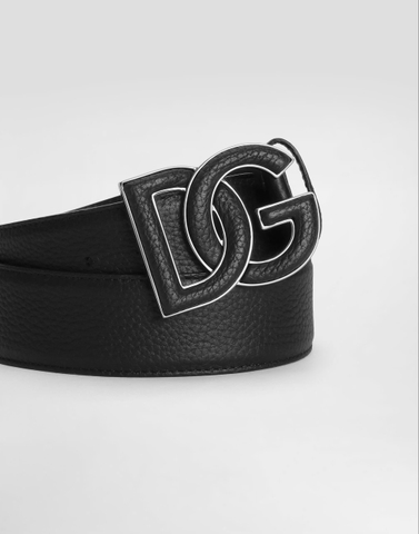 Dolce & Gabbana Deerskin-print calfskin belt with logo print
