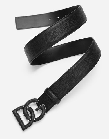 Dolce & Gabbana Deerskin-print calfskin belt with logo print