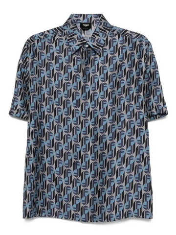 FENDI logo-print silk shirt