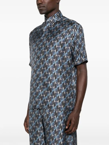 FENDI logo-print silk shirt