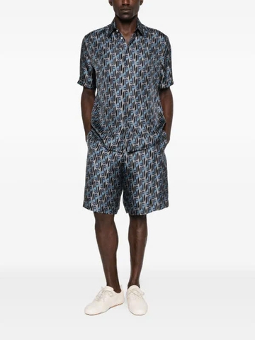 FENDI logo-print silk shirt