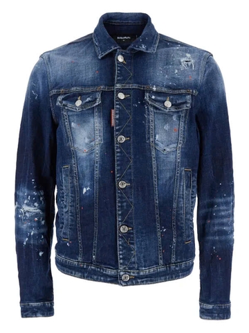 DSQUARED2 Dan painted classic-collar denim jacket