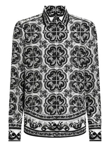 Dolce & Gabbana Majolica Printed Long-Sleeved Shirt