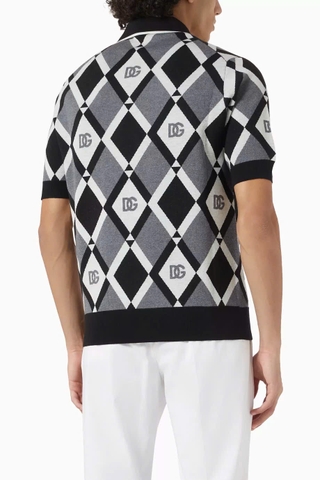 Dolce & Gabbana diamond-pattern polo shirt