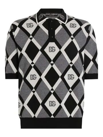 Dolce & Gabbana diamond-pattern polo shirt