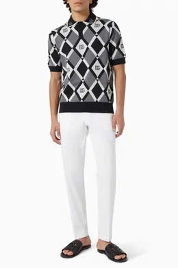 Dolce & Gabbana diamond-pattern polo shirt