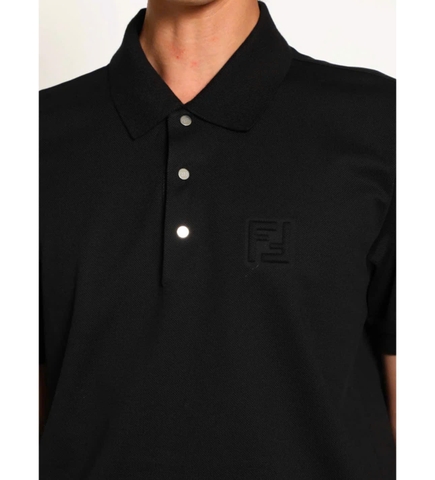 Fendi zucca cotton blend polo shirt