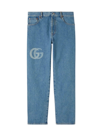Lasered Double G denim trouser