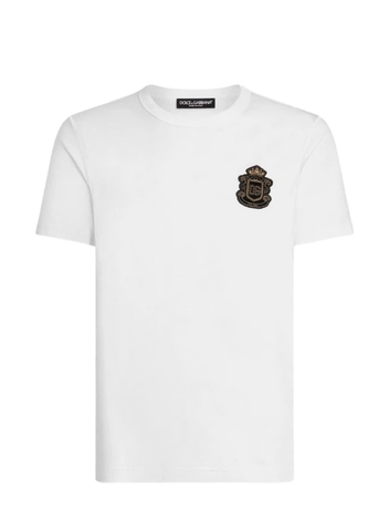 Dolce & Gabbana crest-appliqué white T-shirt
