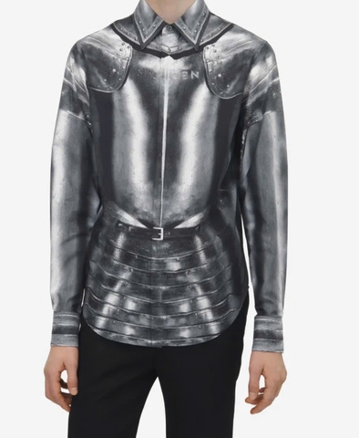 Alexander Mcqueen Armour Print Poplin Shirt
