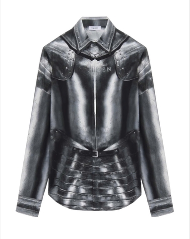 Alexander Mcqueen Armour Print Poplin Shirt