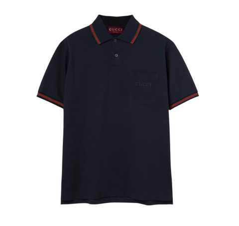 Gucci Embroidered stretch cotton polo shirt