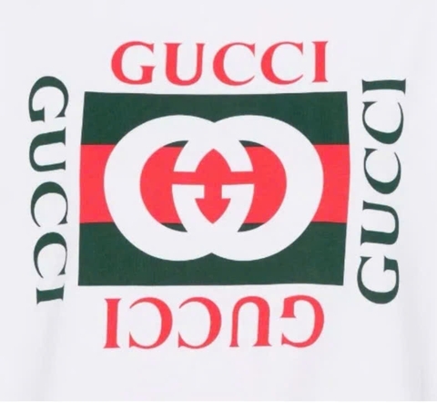 Cotton jersey White T-shirt with Gucci print