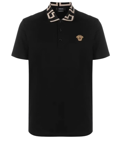 Versace embroidered short-sleeved polo shirt