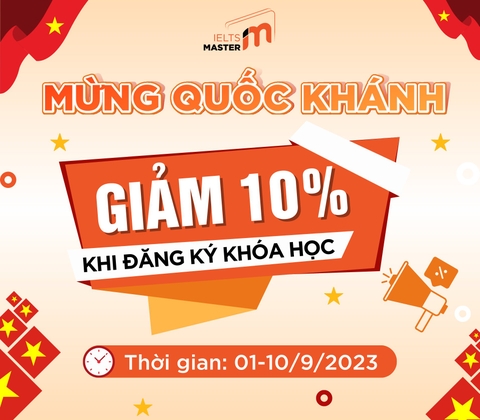 IELTS Master Bình Dương ưu đãi 10% khi đăng ký tham gia khóa học