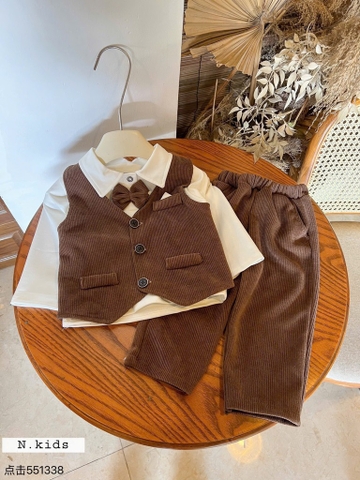 Bộ công tử bé trai nhung size 1-5year