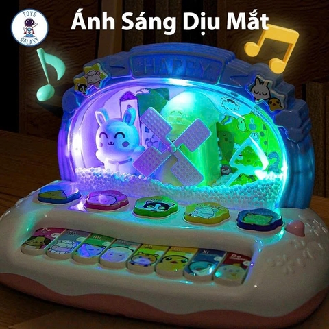 Đàn Piano Cối Xay Gió Cho Bé Có Đèn, Nhạc Và Hiệu Ứng Hạt Xốp – Đồ Chơi Giáo Dục Sớm