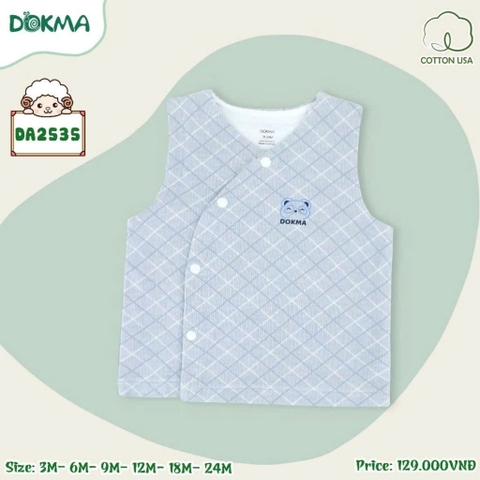 Dokma - Áo ghi lê cài lệch trần bông (3-24m) DA 2535