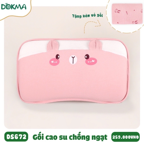 Gối cao su non chống ngạt tặng kèm vỏ Dokma mã DS672