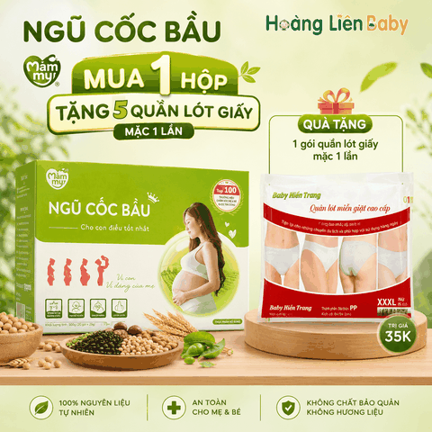 Ngũ Cốc Bầu Mămmy 500g – Mua 1 Hộp Tặng 5 Quần Lót Giấy Mặc 1 Lần