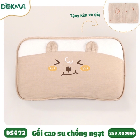 Gối cao su non chống ngạt tặng kèm vỏ Dokma mã DS672